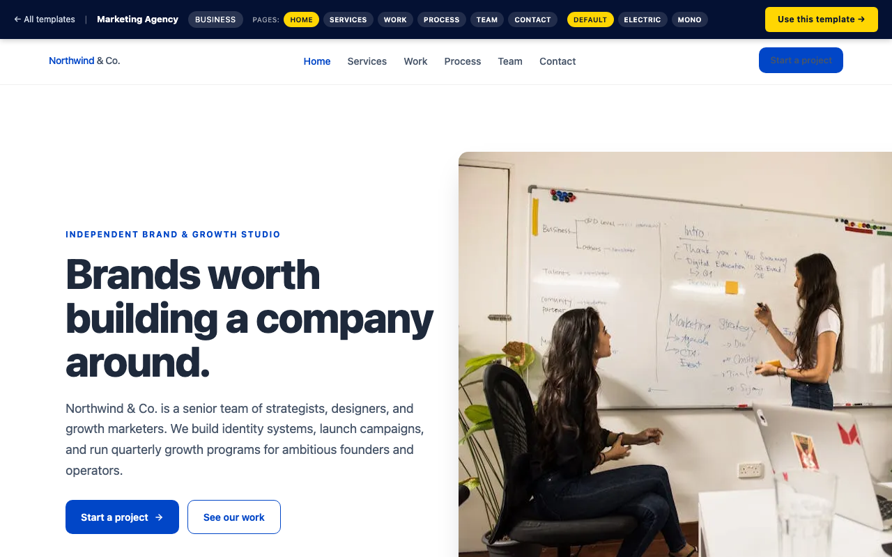 Marketing Agency template preview