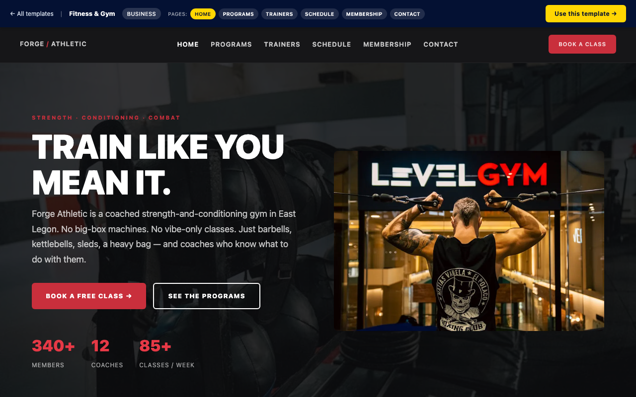 Fitness & Gym template preview