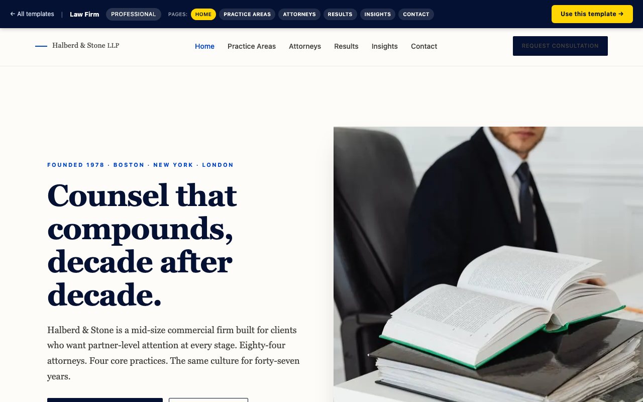 Law Firm — home page screenshot